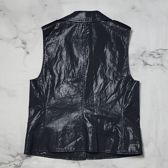 DKNY Faux Leather Moto Vest - Picture 5 of 5